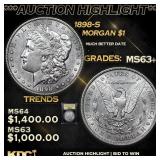 ***Auction Highlight*** 1898-s Morgan Dollar 1 Sel