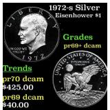 1972-s Silver Proof Eisenhower Dollar $1 Grades GE