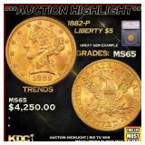 ***Major Highlight*** 1882-p Gold Liberty Half Eag