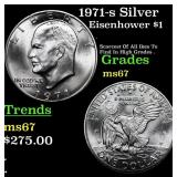 1971-s Silver Eisenhower Dollar $1 Grades GEM++ Un