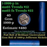 BU Shotgun Jefferson 5c roll, 1959-p 40 pcs Bank $