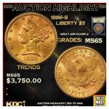 ***Major Highlight*** 1886-s Gold Liberty Half Eag