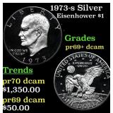 1973-s Silver Proof Eisenhower Dollar $1 Grades GE