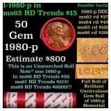 BU Shotgun Lincoln 1c roll, 1980-p 50 pcs Dunbar W