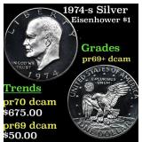 1974-s Silver Proof Eisenhower Dollar $1 Grades GE