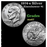 1974-s Silver Eisenhower Dollar $1 Grades GEM++ Un