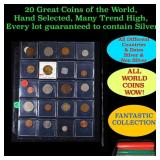 20 Great Coins of the World, hand selected, many t