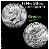 1974-s Silver Eisenhower Dollar $1 Grades GEM++ Un
