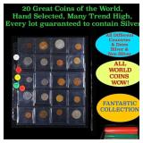 20 Great Coins of the World, hand selected, many t