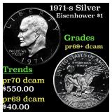 1971-s Silver Proof Eisenhower Dollar $1 Grades GE