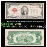 1928F $2 Red Seal United States Note Grades vf++