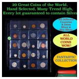 20 Great Coins of the World, hand selected, many t