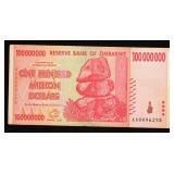 2007-2008 Zimbabwe (ZWR 3rd Dollar) 100 Million Do