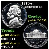 1970-s Proof Jefferson Nickel 5c Grades GEM++ Proo