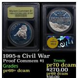 1995-s Civil War Proof Modern Commem Dollar 1 Grad