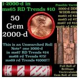 BU Shotgun Lincoln 1c roll, 2000-d 50 pcs Bank Wra