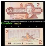 1986-1991 Canada 2 Dollars Banknote P# 94b, Sig. T