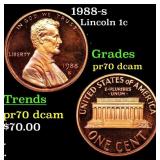 1988-s Proof Lincoln Cent 1c Grades GEM++ Proof De