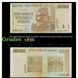2007-2008 Zimbabwe (ZWR 3rd Dollar) 500,000 Dollar