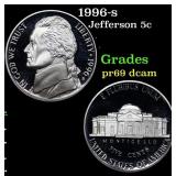 1996-s Proof Jefferson Nickel 5c Grades GEM++ Proo