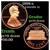 1998-s Proof Lincoln Cent 1c Grades GEM++ Proof De