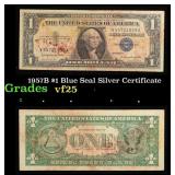 1957B $1 Blue Seal Silver Certificate Grades vf+