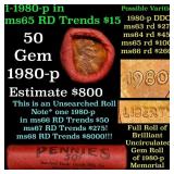 BU Shotgun Lincoln 1c roll, 1980-p 50 pcs Bank Wra