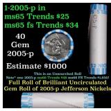 BU Shotgun Jefferson 5c roll, 2005-p Ocean 40 pcs