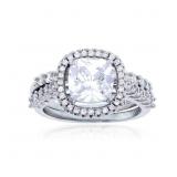 Decadence Sterling SIlver Rhodium 8mm Cushion Cut