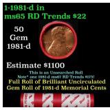 BU Shotgun Lincoln 1c roll, 1981-d 50 pcs Dunbar W