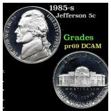 1985-s Proof Jefferson Nickel 5c Grades GEM++ Proo
