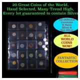 20 Great Coins of the World, hand selected, many t
