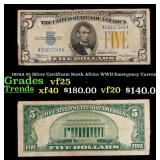 1934A $5 Silver Certificate North Africa WWII Emer
