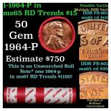 BU Shotgun Lincoln 1c roll, 1964-p 50 pcs Dunbar W