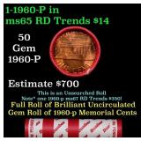 BU Shotgun Lincoln 1c roll, 1960-p 50 pcs Dunbar W