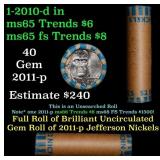 BU Shotgun Jefferson 5c roll, 2010-p 40 pcs Bank $