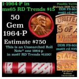 BU Shotgun Lincoln 1c roll, 1964-p 50 pcs Dunbar W