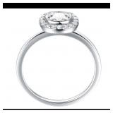 Decadence sterling Silver 5mm Round Halo  Size 7