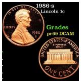 1986-s Proof Lincoln Cent 1c Grades GEM++ Proof De