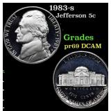 1983-s Proof Jefferson Nickel 5c Grades GEM++ Proo