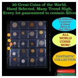 20 Great Coins of the World, hand selected, many t