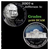 2007-s Proof Jefferson Nickel 5c Grades GEM++ Proo
