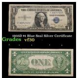 1935D $1 Blue Seal Silver Certificate Grades vf++