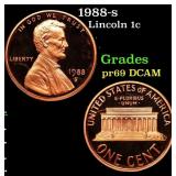 1988-s Proof Lincoln Cent 1c Grades GEM++ Proof De
