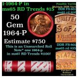 BU Shotgun Lincoln 1c roll, 1964-p 50 pcs Dunbar W