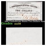 1861 Confederate States Two Dollars Note Grades Ch