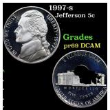1997-s Proof Jefferson Nickel 5c Grades GEM++ Proo