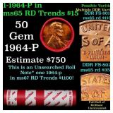 BU Shotgun Lincoln 1c roll, 1964-p 50 pcs Dunbar W