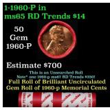 BU Shotgun Lincoln 1c roll, 1960-p 50 pcs Dunbar W