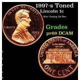 1997-s Proof Lincoln Cent Toned 1c Grades GEM++ Pr